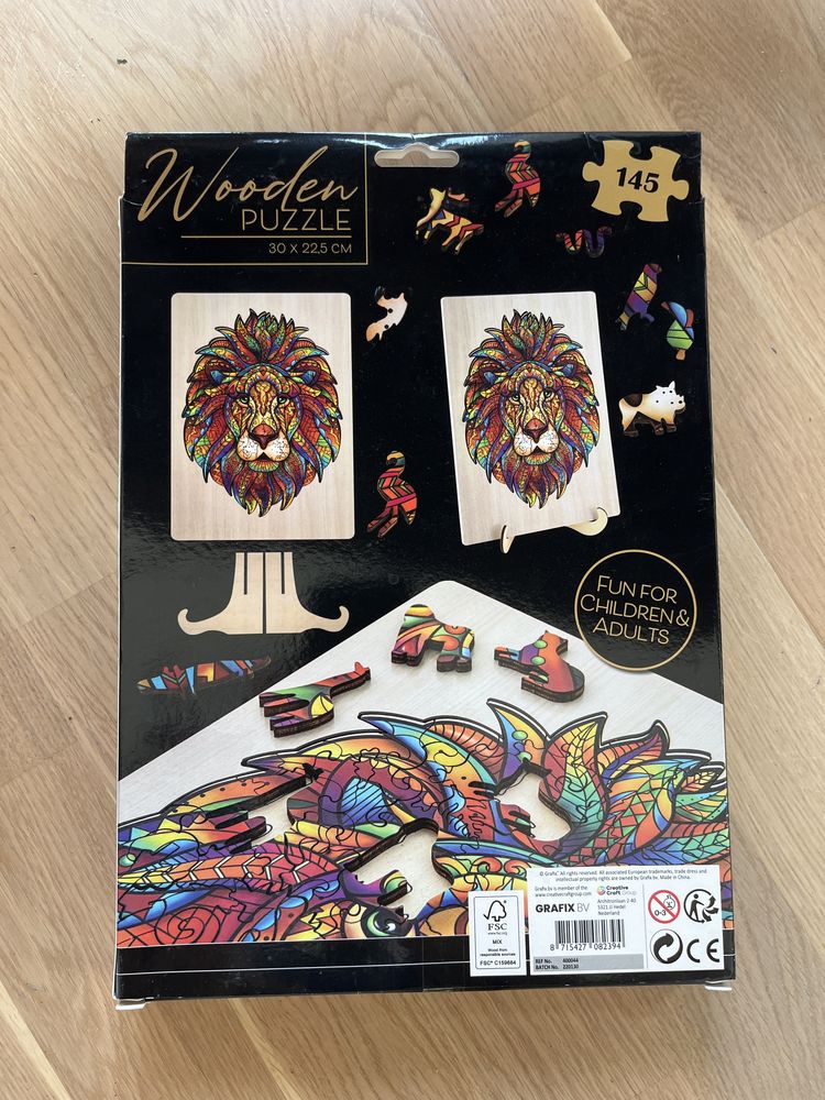 Drewniane puzzle lew 145 elementów