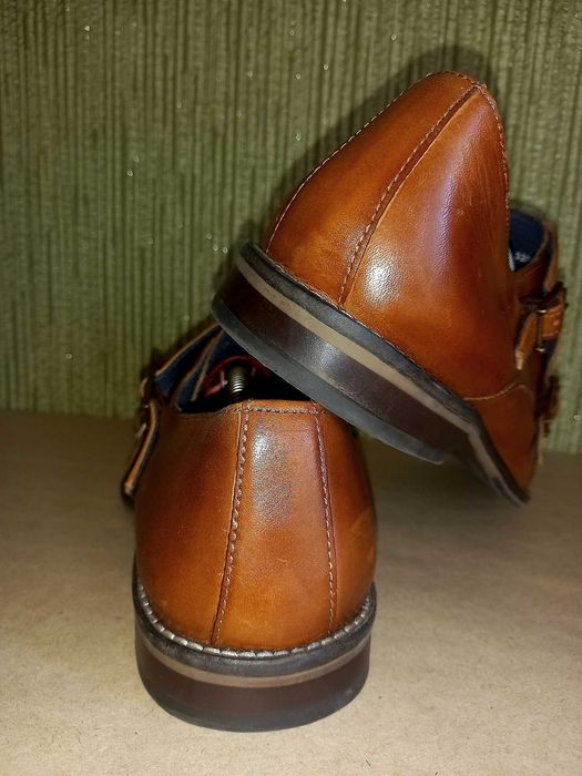 Шкіряні чоловічі туфлі дабл монки