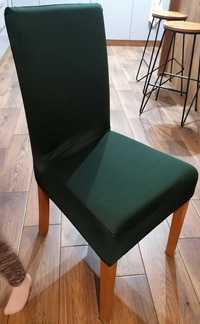 Pokrowce elastyczne zielone uniwersalne na krzesła 4 szt