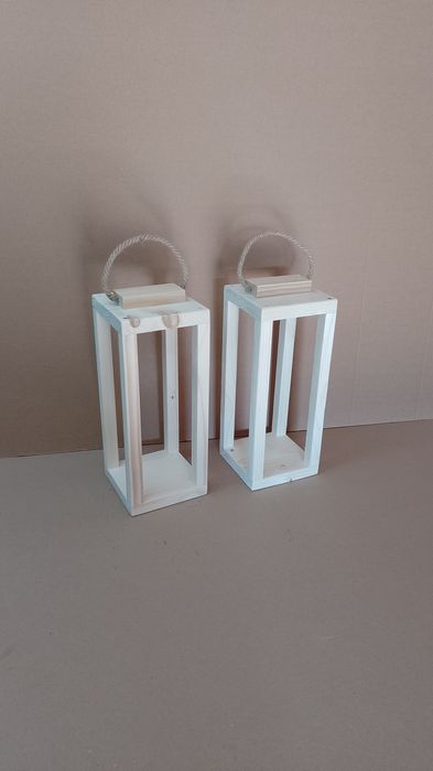 Lampion 8szt drewniany 36cm duży latarnia z drewna KOMPLET PRODUCENT