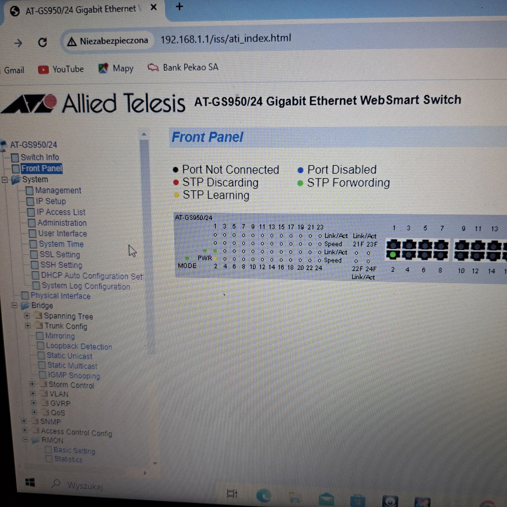 Switch Allied Telesis AT-GS950/24 24 porty 10/100/1000 4 SFP zarzadzal