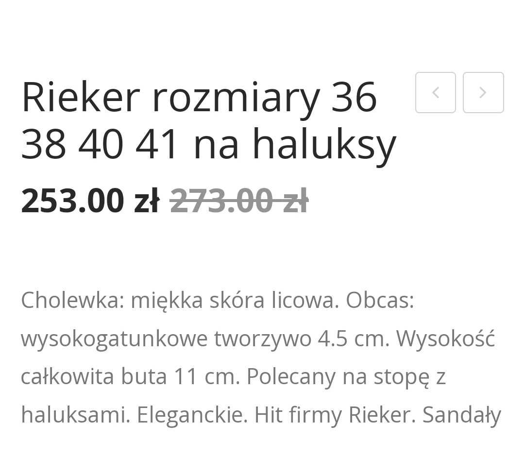 Rieker rozmiary 36-41 sklep paragon gwarancja wysyłka