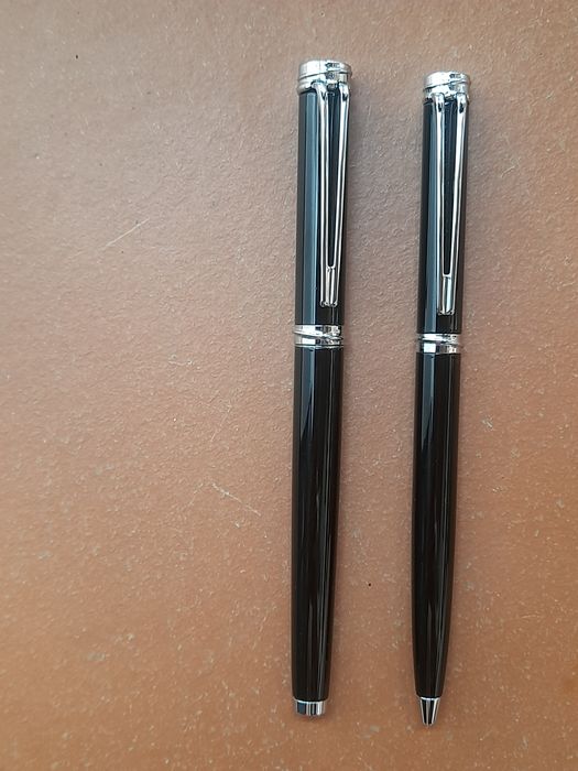 Conj. Canetas Waterman Harmonie preto e platina