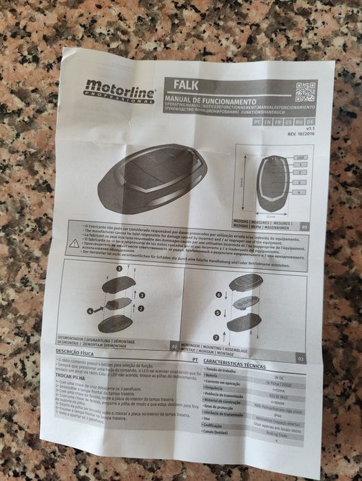 Comando portão garagem Motorline