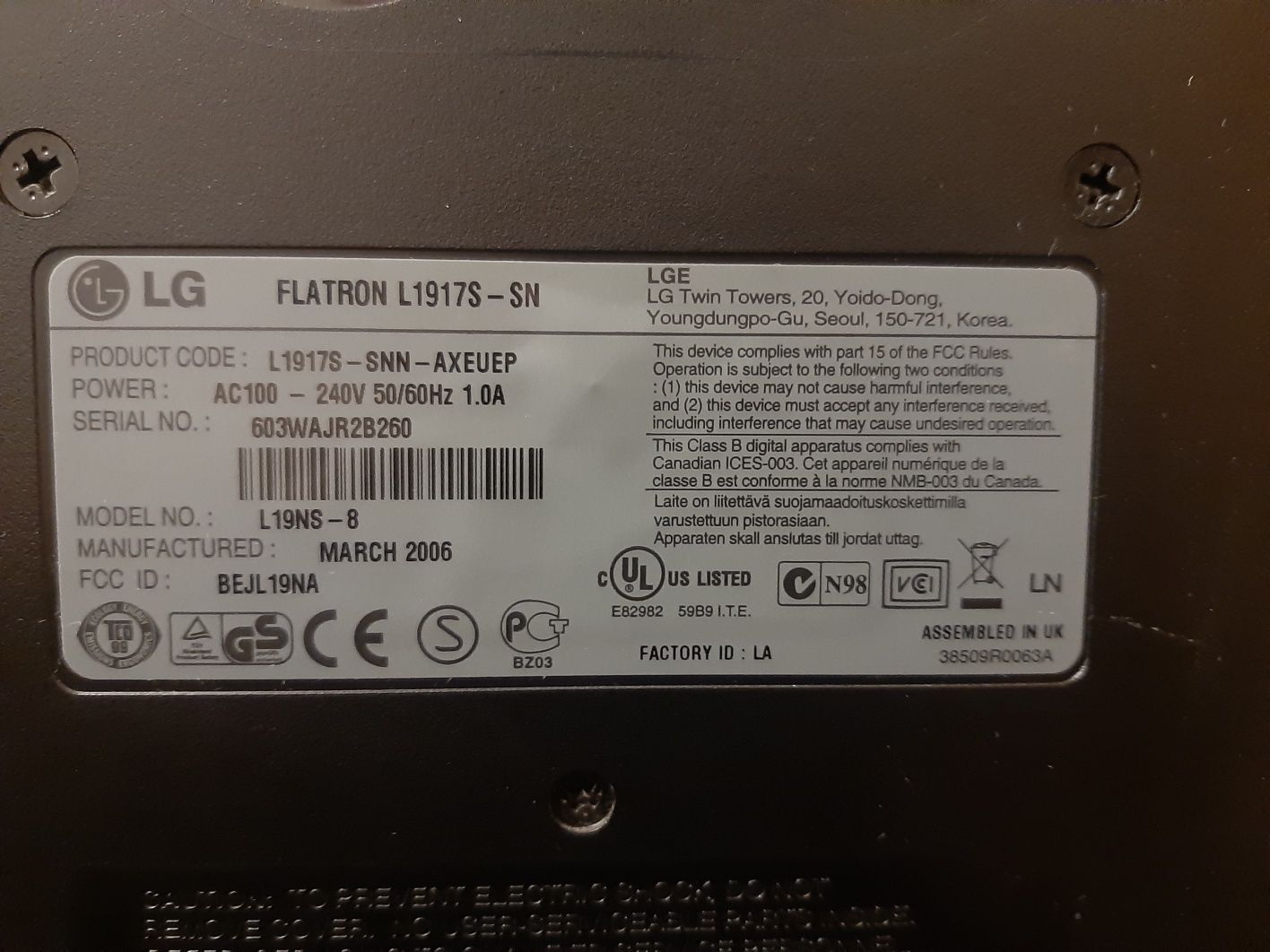 Monitor komputerowy LG