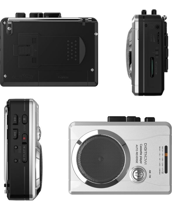 DIGITNOW! Przenośny odtwarzacz kasetowy z radiem FM