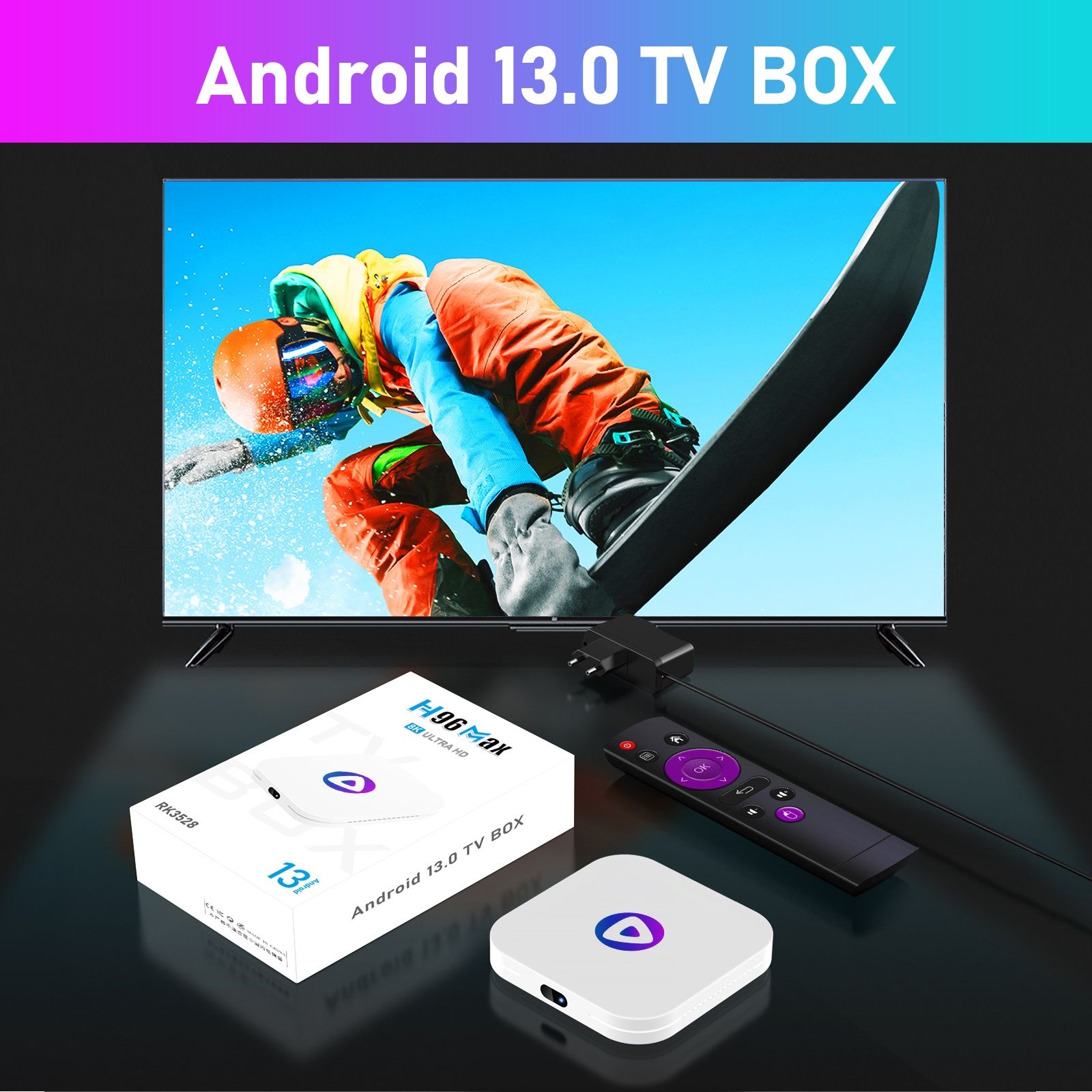 Смарт ТВ приставка H96Max M1 4/64Gb Android 13 smart TV box 8k white