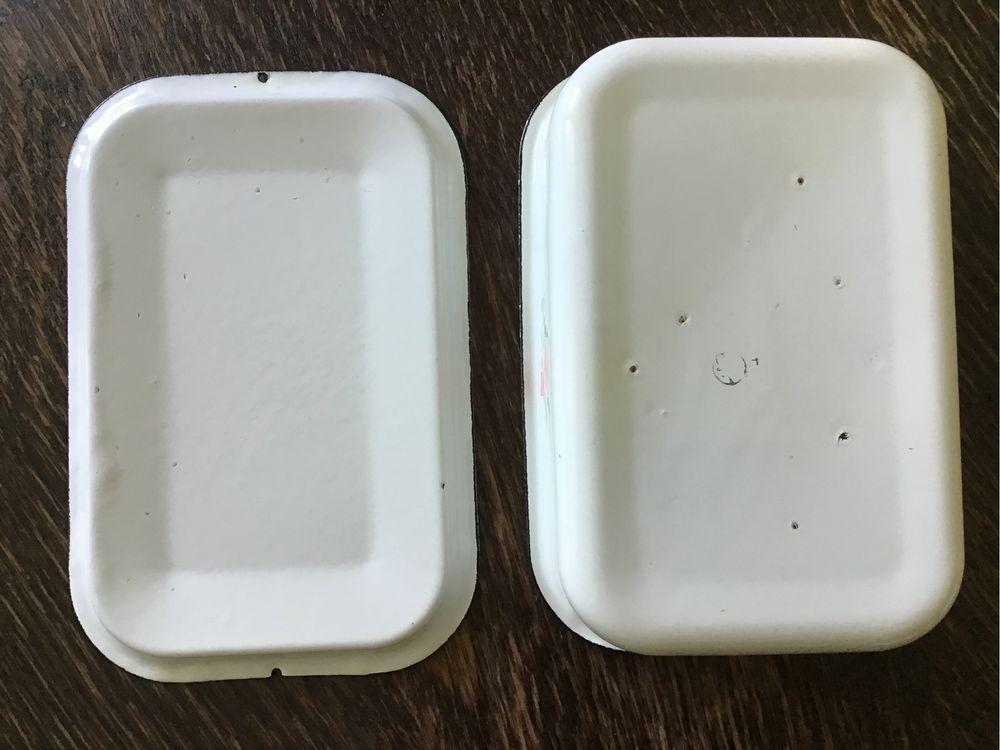 Лоток судок контейнеры эмалированные пищевые с крышкой набор 3 шт