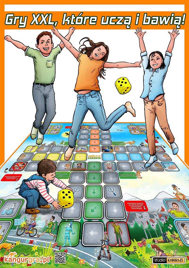 GRA XXL dla DZIECI ZDROWIA edukacyjna gra wielkoformatowa 3 x 2 metra
