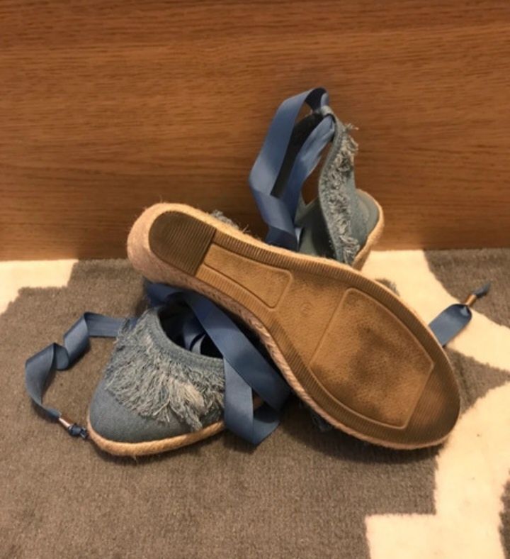 Espadryle Vices niebieskie na koturnie