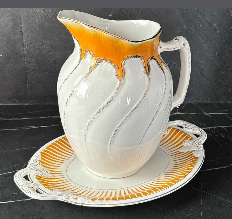 Antyk dzban duży łazienkowy patera Imperiale NIMY Belgia fajans