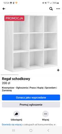 Regał biały schodkowy