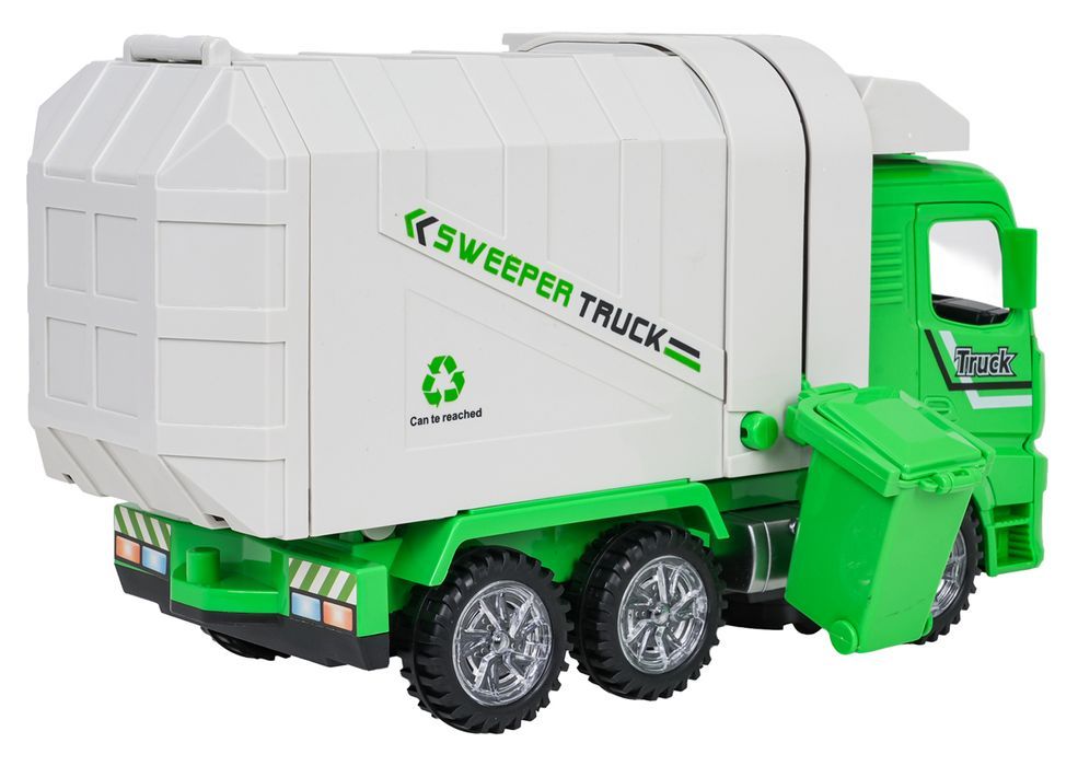 Śmieciarka Z Funkcją Świateł I Dźwięku Zielona