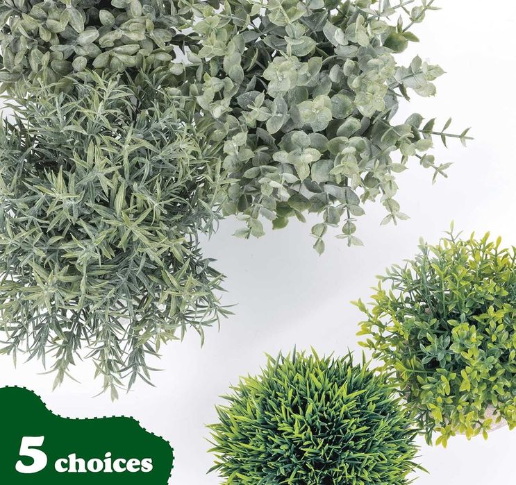 ilauke Zestaw 5 mini sztucznych roślin doniczkowych