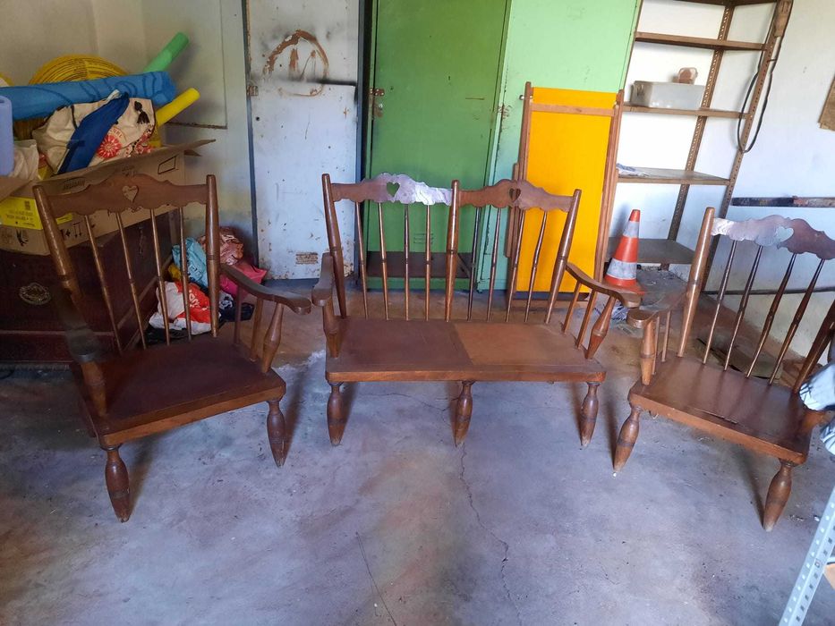 sofas de madeira anos 70