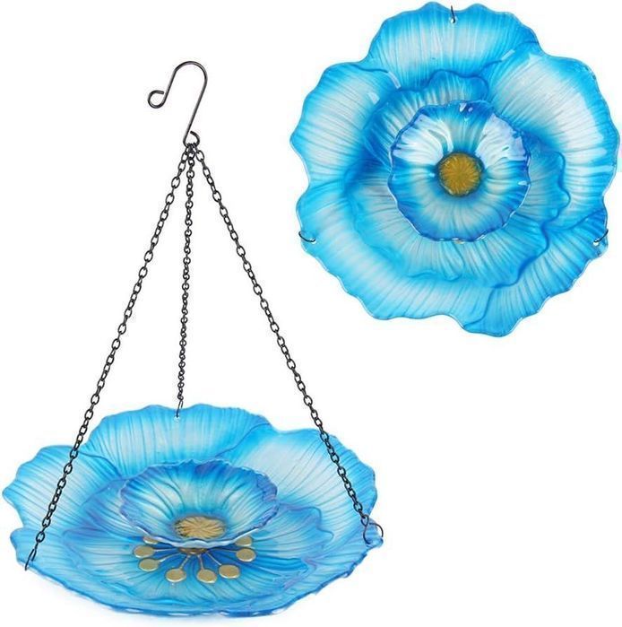 Karmnik wiszący dla ptaków niebieski 30cm