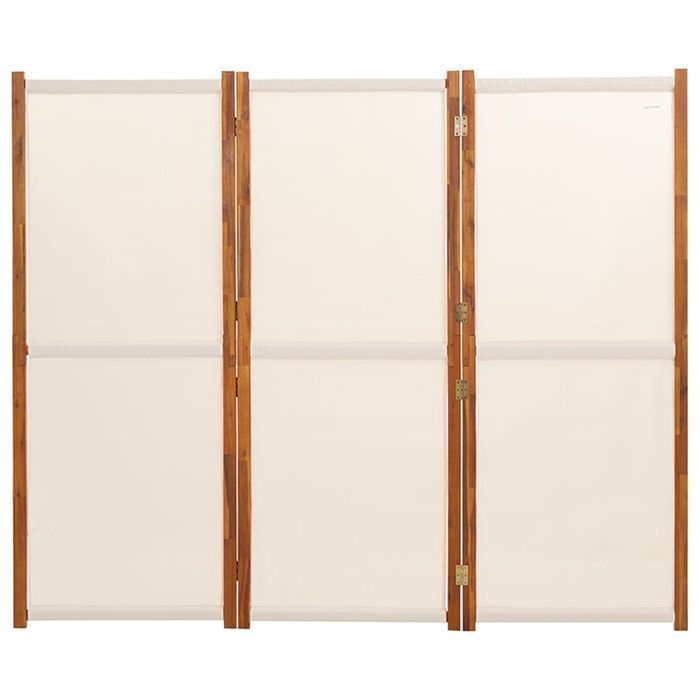 Vidaxl Parawan 3-Panelowy, Kremowy, 210 X 180 Cm