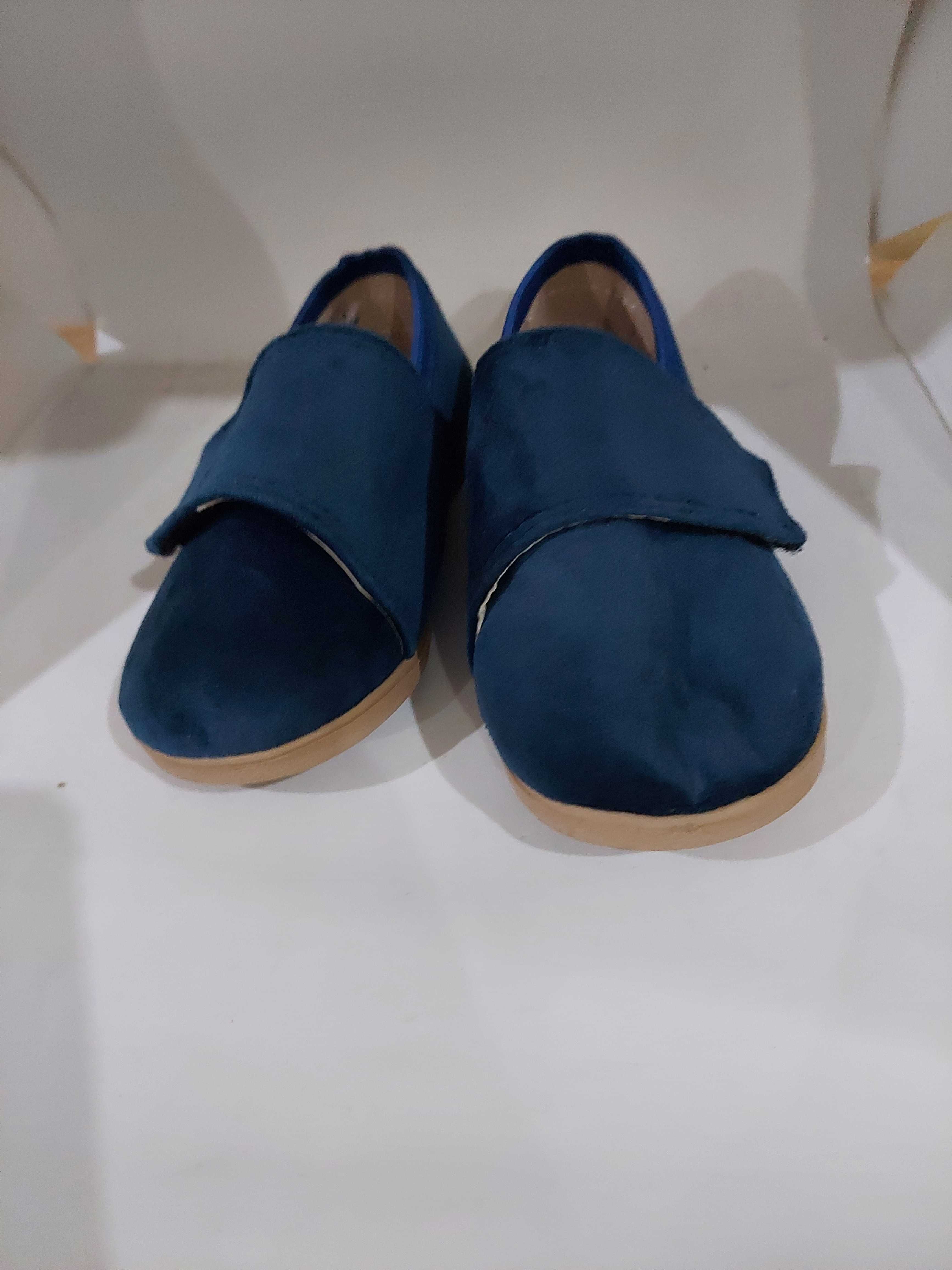 Buty dla dzieci wizytowe Slippers Family Aksamit Szafir 20
