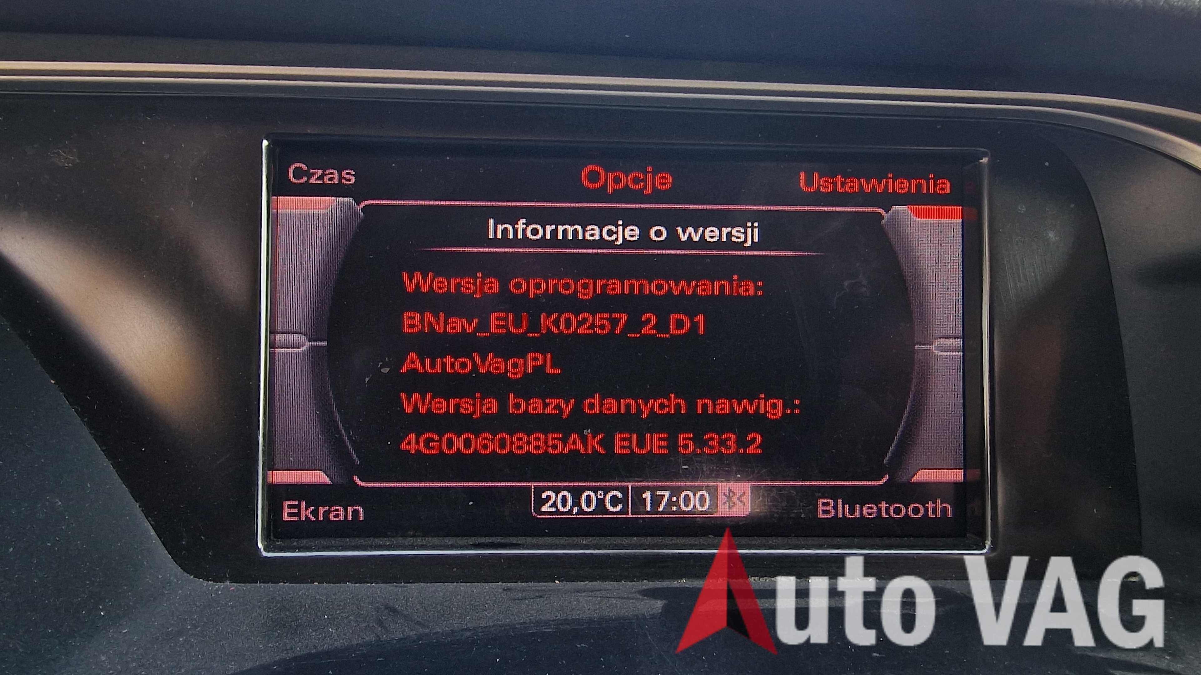 Polskie Menu, Nawigacja Audi VW SEAT Skoda MMI 3G Konwersja USA