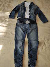Джинсовий костюм на худеньку дівчину (піджак/куртка+джинси)+подарунок