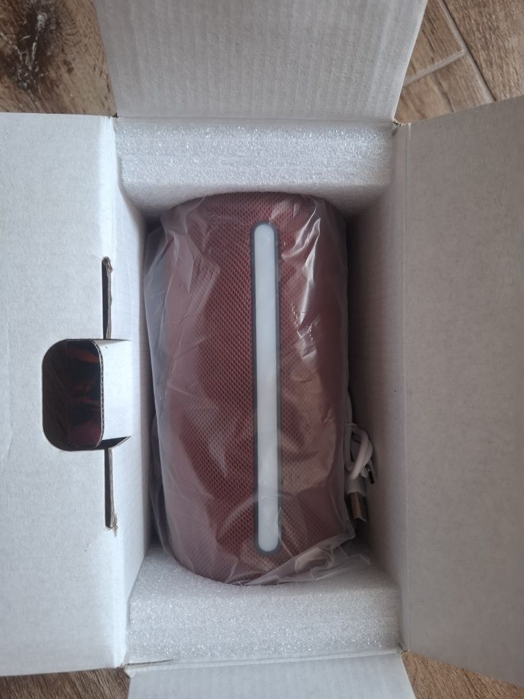Głośnik Bluetooth L12 przenośny bordowy LED kolorowy
