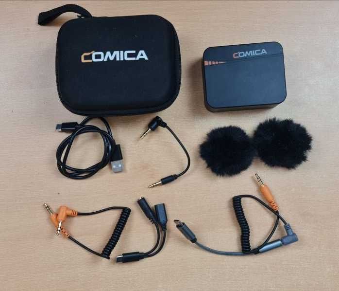 COMICA Vimo C3 - Microfone DUPLO lapela sem fio com CAIXA carregamento