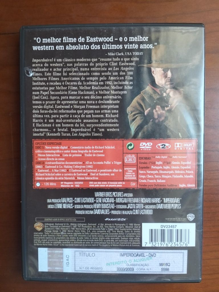 DVD Imperdoável/Unforgiven Edição de 2 discos