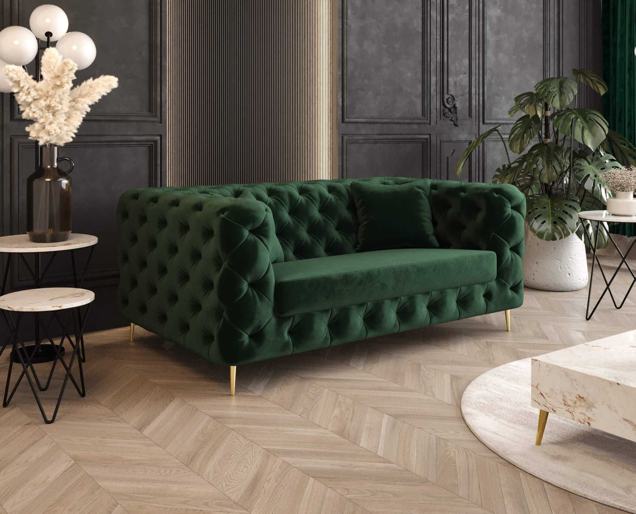 Sofa Kanapa Boston Chesterfield Pikowana Dwuosobowa VeroLux
