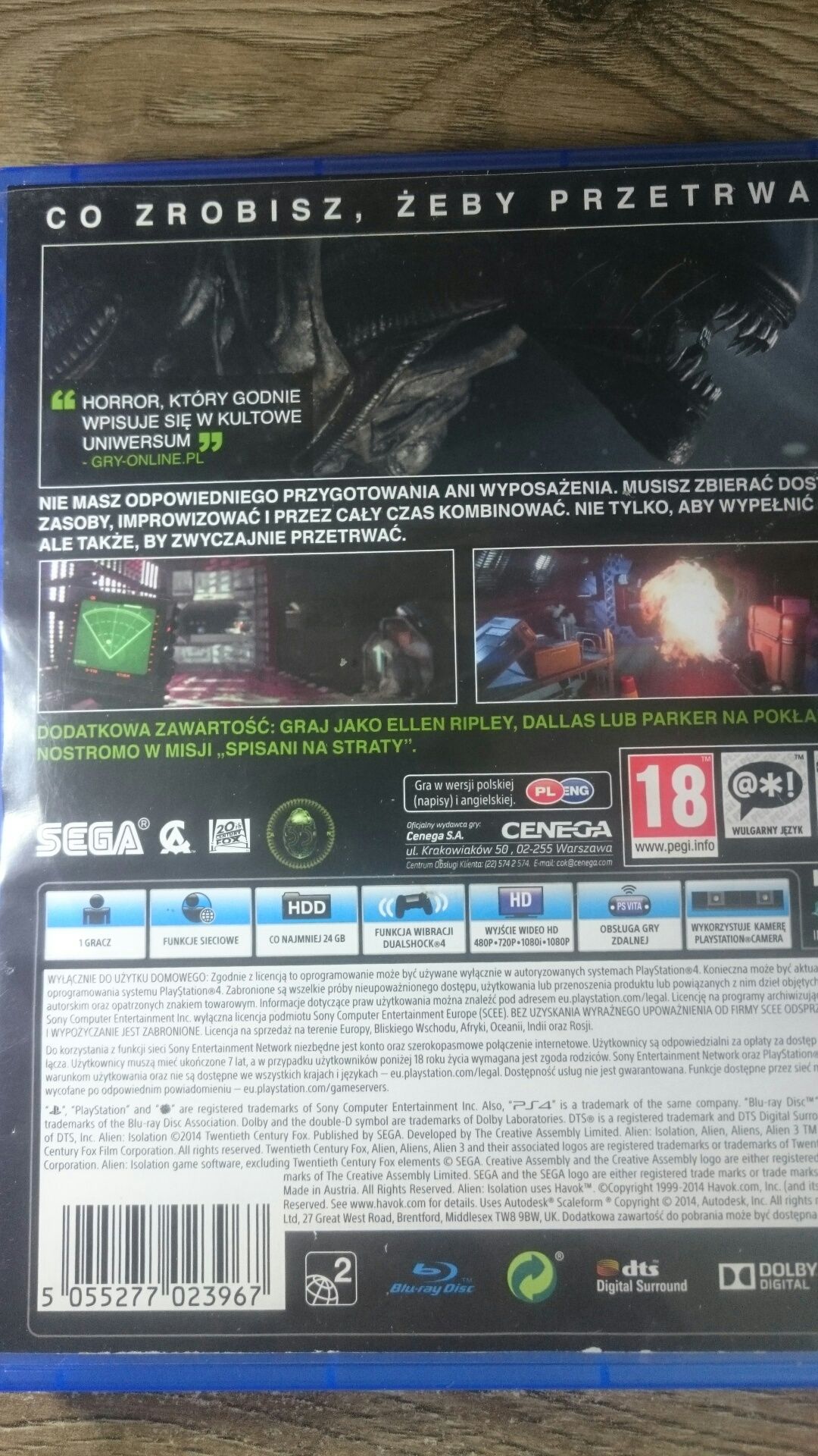 Gra OBCY IZOLACJA edycja nostromo Alien PS4 Playstation 4 PL