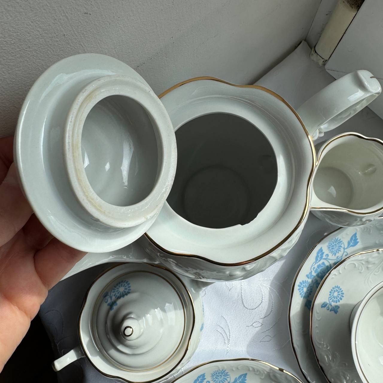 Serwis kawowo-śniadaniowy Wałbrzych Fryderyka Porcelana PRL