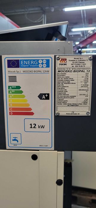 Kocioł na pellet, Drewno Moceko BIOPAL 12kW, piec dotacje OD RĘKI  ZUM
