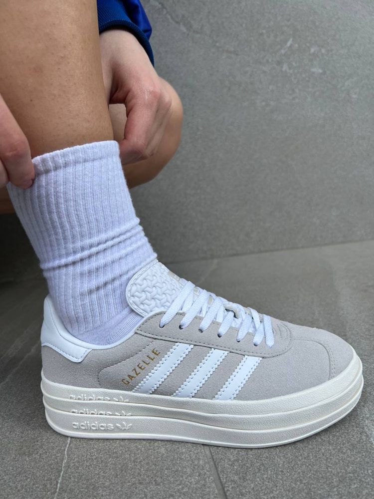 Кросівки жіночі Adidas Gazelle Platform Grey 36-40 Наложка