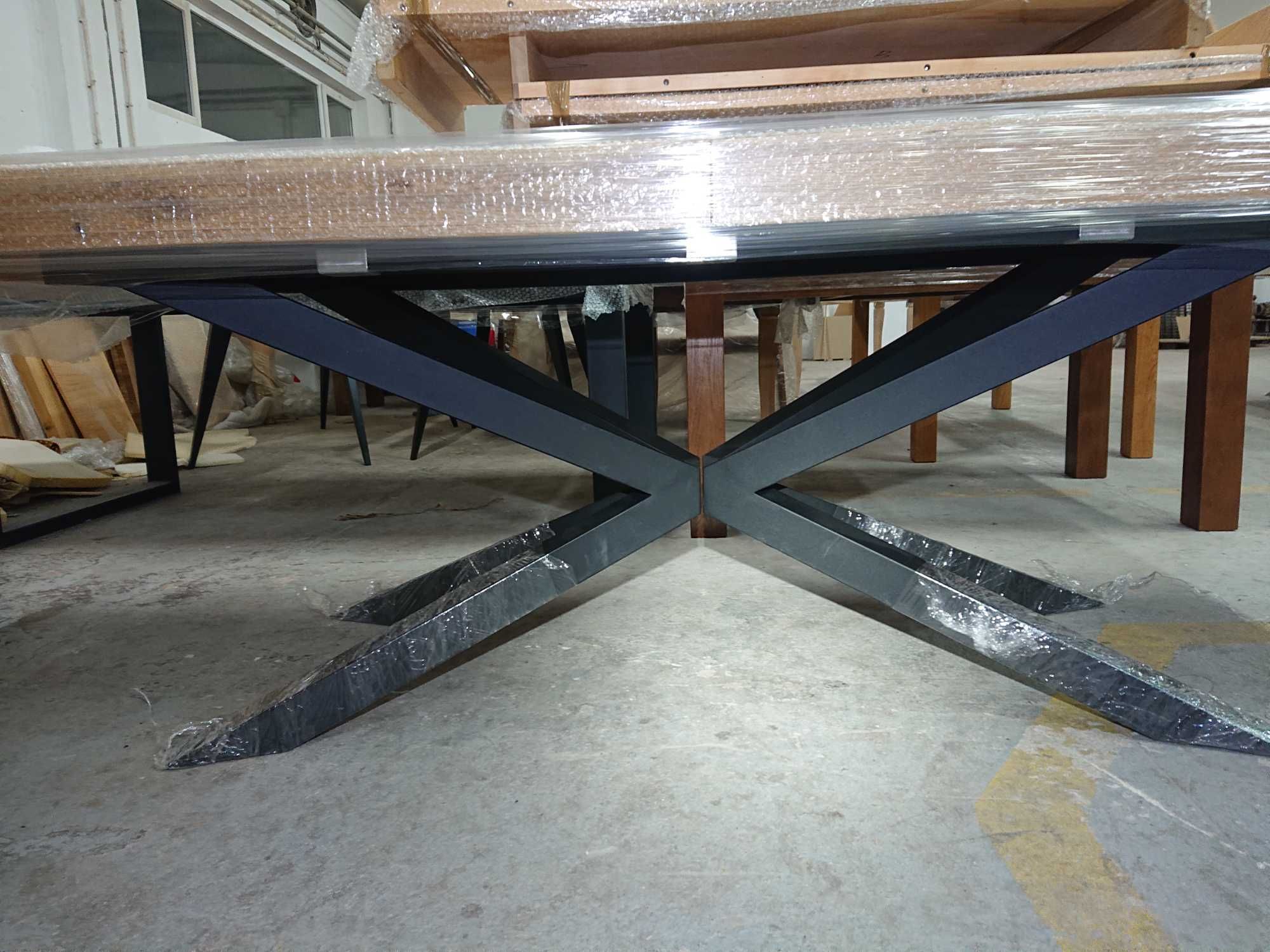 Stół LOFT / Industrialny długi rozkładany GWIAZDA PAJĄK 250-450 cm