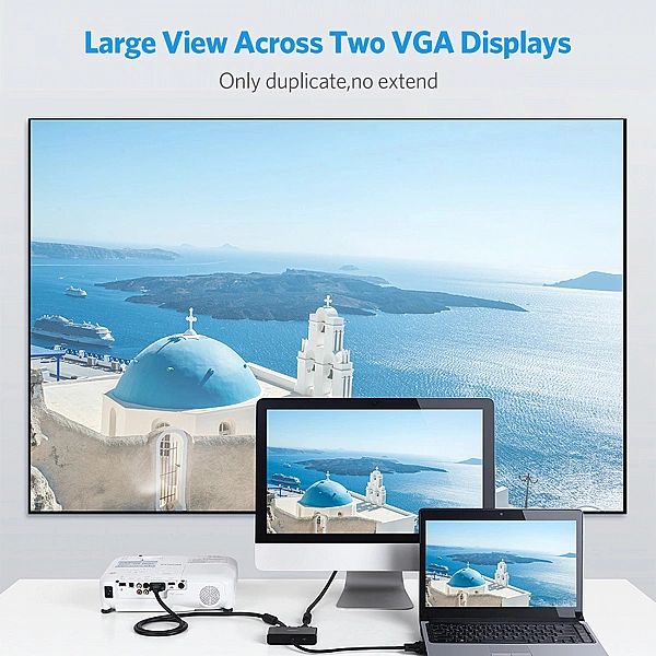 Rozdzielacz VGA Ugreen 40254/1x2 - czarny