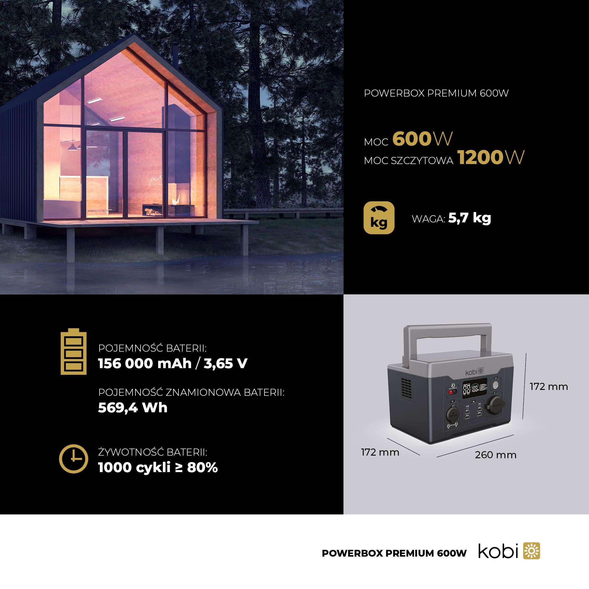 Банк енергії POWERBOX 600W Зарядна станція живлення переносна