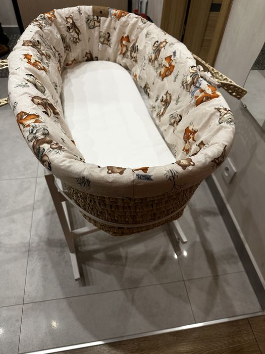 Kosz mojzesza + stelaż + materacyk + dodatkowy pokrowiec