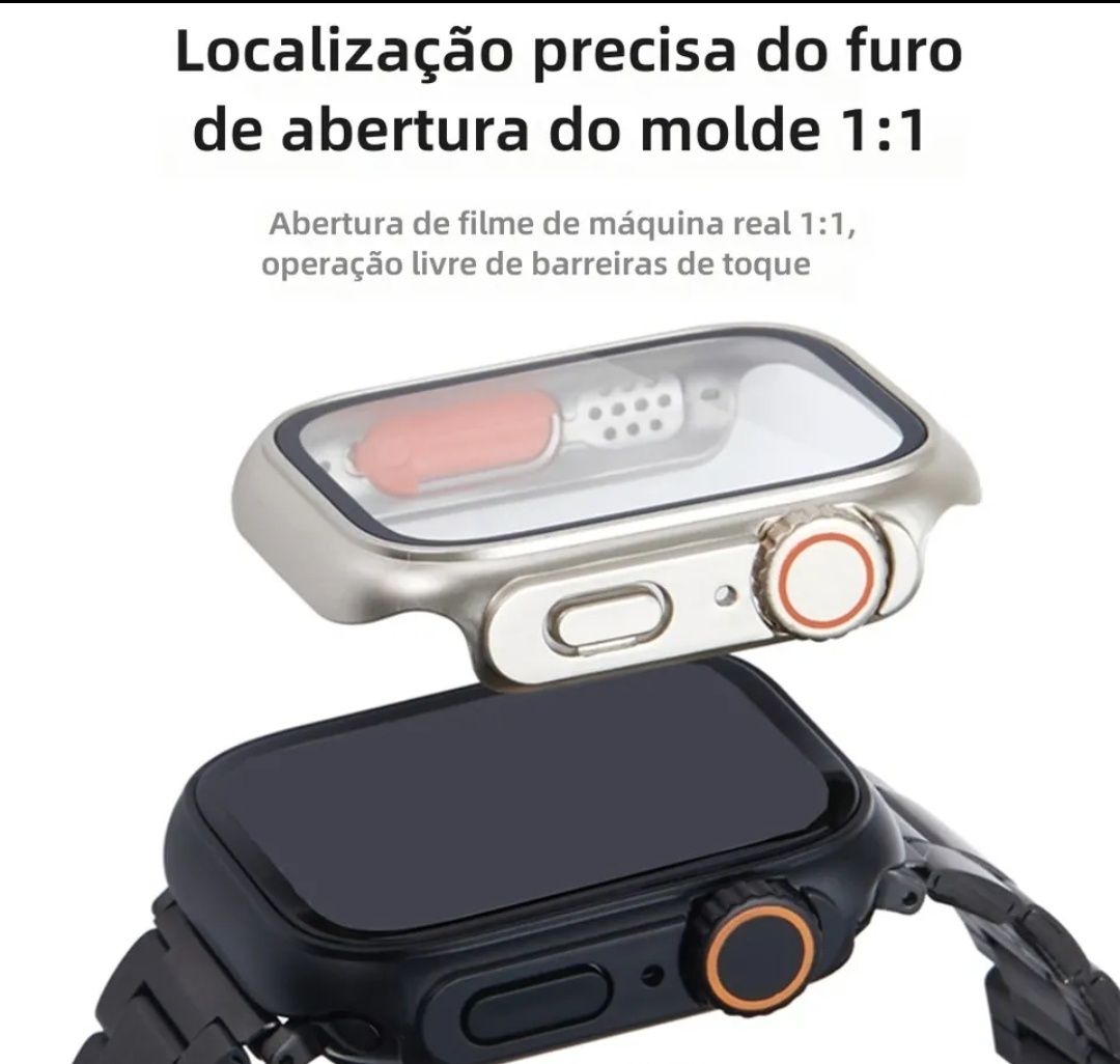 Vidro+Capa para Apple Watch 7 e 8