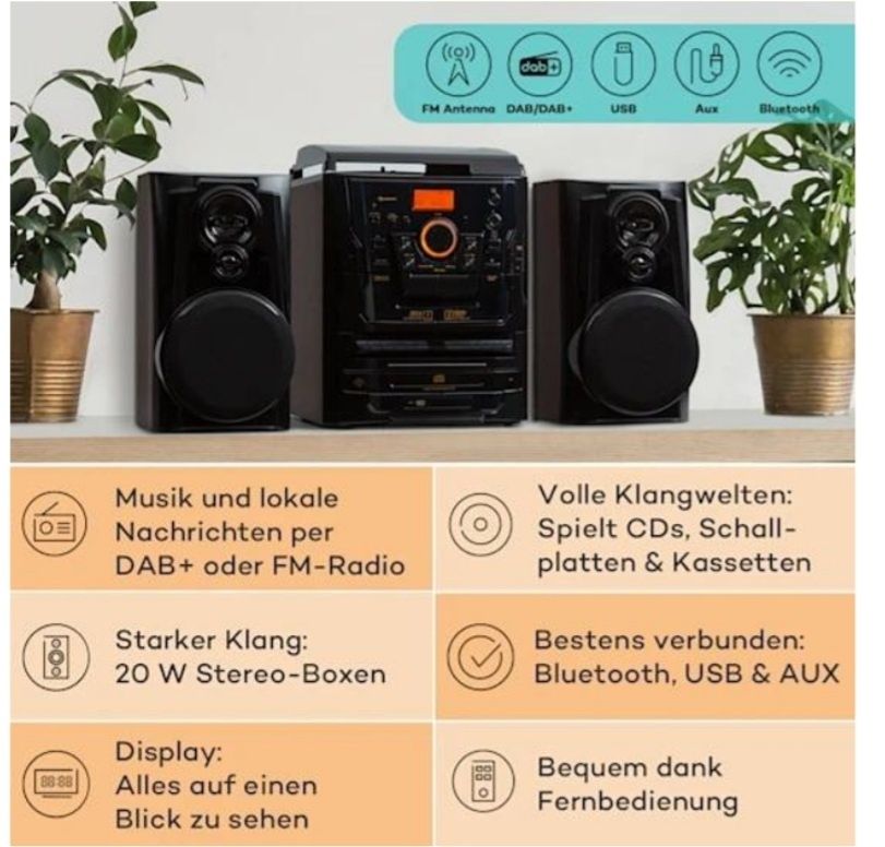 Проигрыватель винила Auna Franklin 388 DAB+