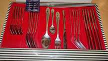 Sztućce Solingen złote zdobienia 18/10 Stainless Steel, stal nierdzewn
