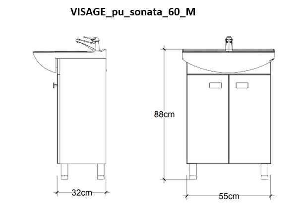 NOWE - szafki podumuwalkowe Visage Tabaco - 60 cm