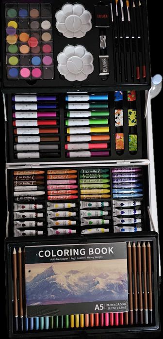 139 sztuk Zestaw artystyczny dla dzieci, do kolorowania malowania