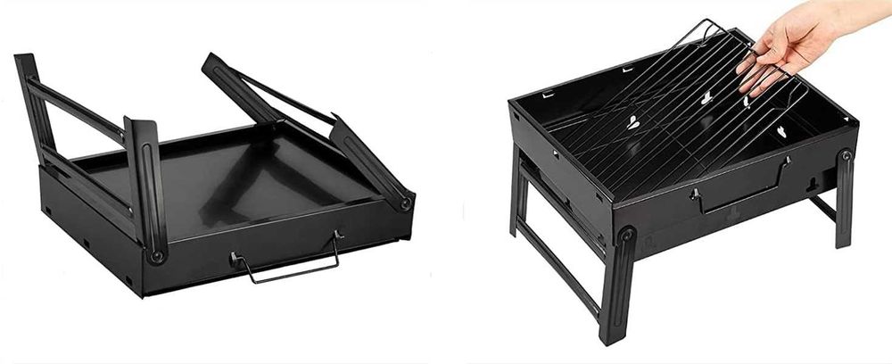 Grill BBQ grill na węgiel, drzewo mały składany do ogrodu na piknik