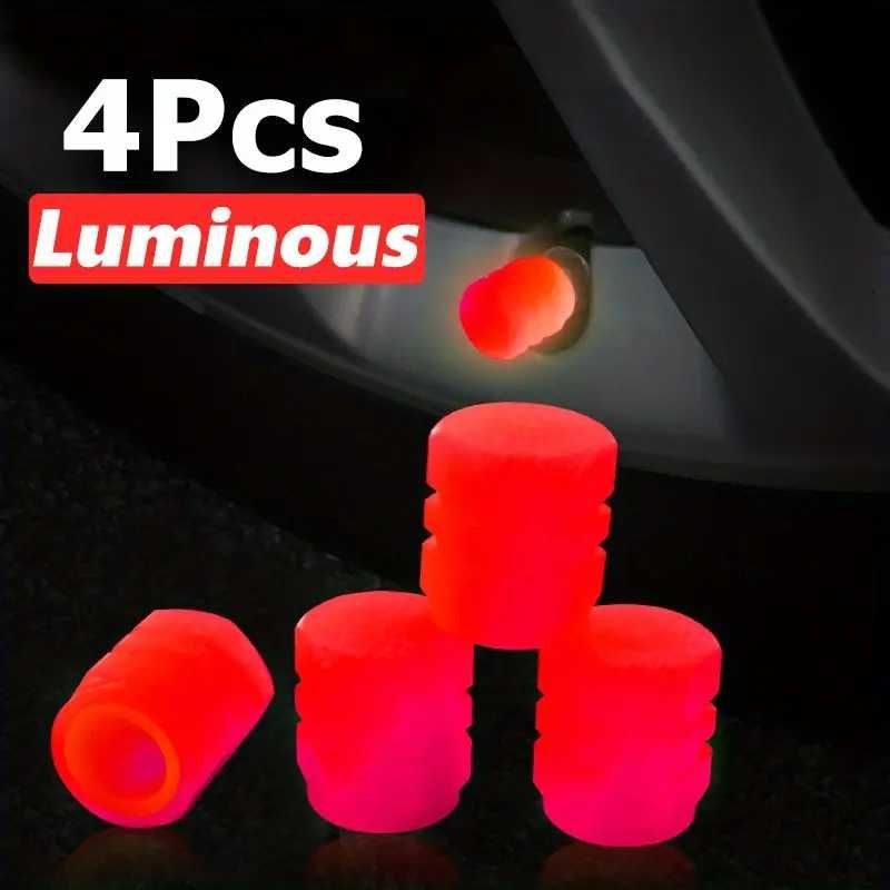 Tampas De Válvula De Pneu Fluorescentes Universais (Brilham No Escuro)