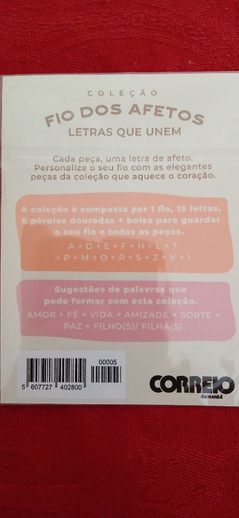 Letra H, da coleção Fio dos Afetos, nova