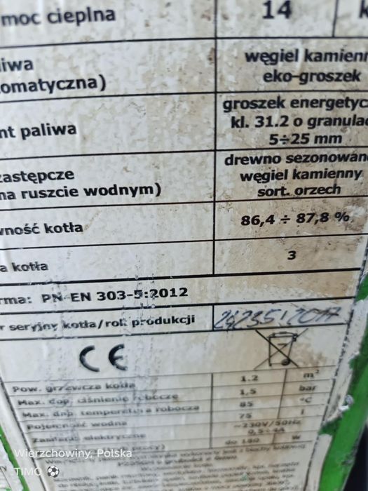 Używane części do pieca sas 14 kw.