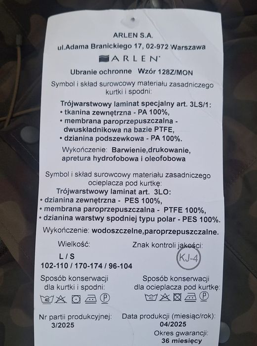 Ubranie wojskowe Gore-tex