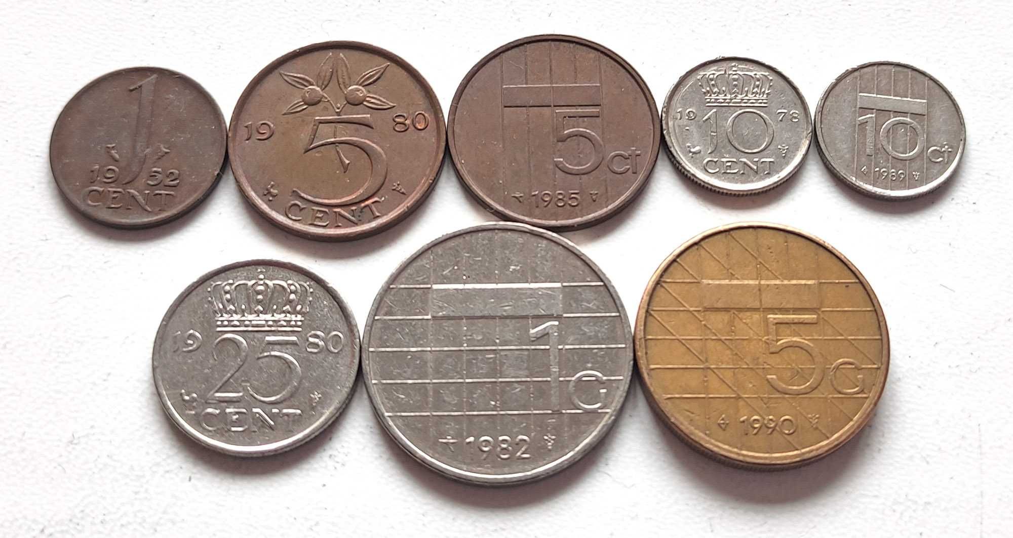 Набор монет Нидерланды (центы, гульдены), 8 шт
