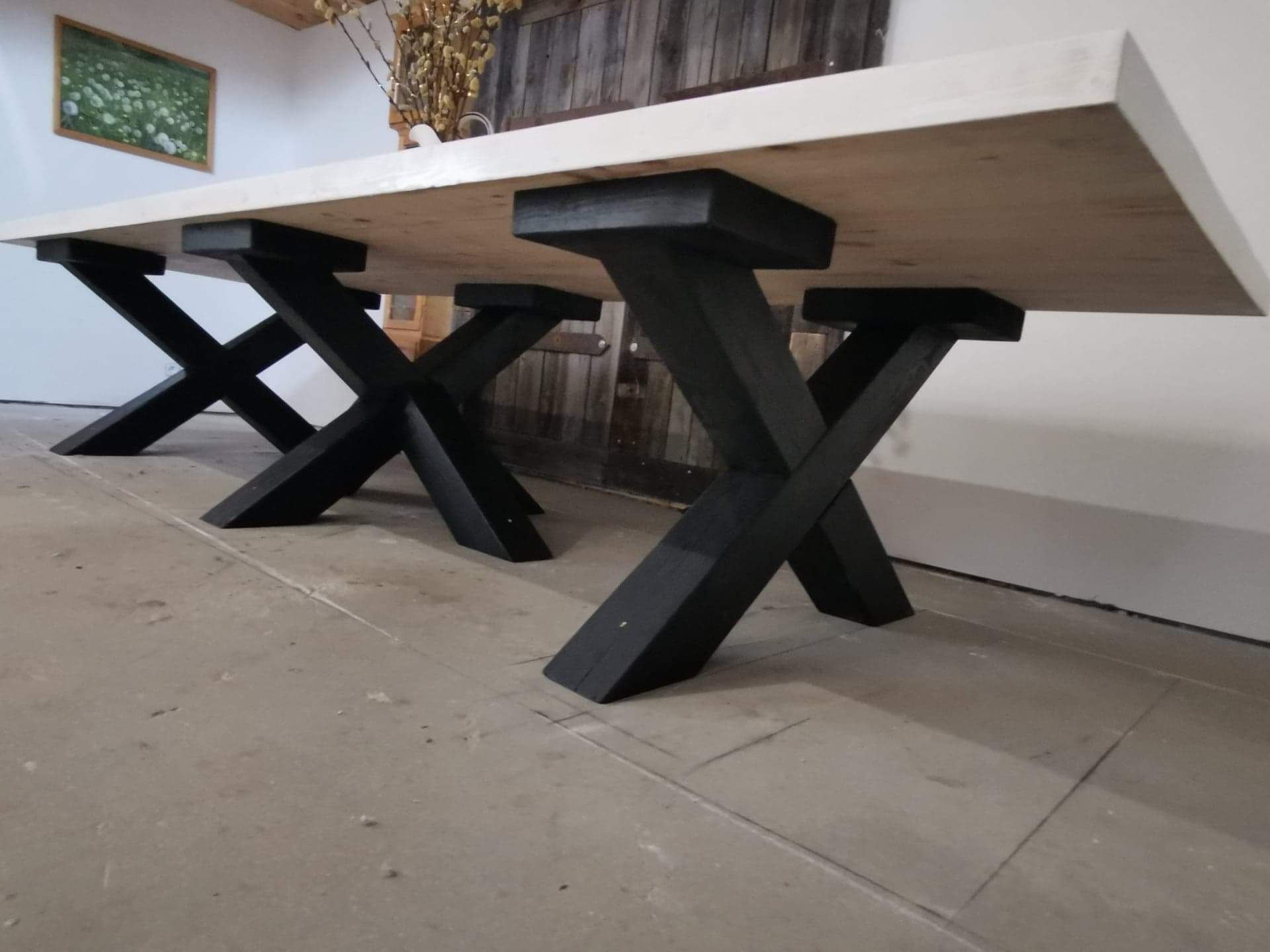 Stół biesiadny ręcznie wykonany – 357x103 cm – solidny blat 6,5 cm – j