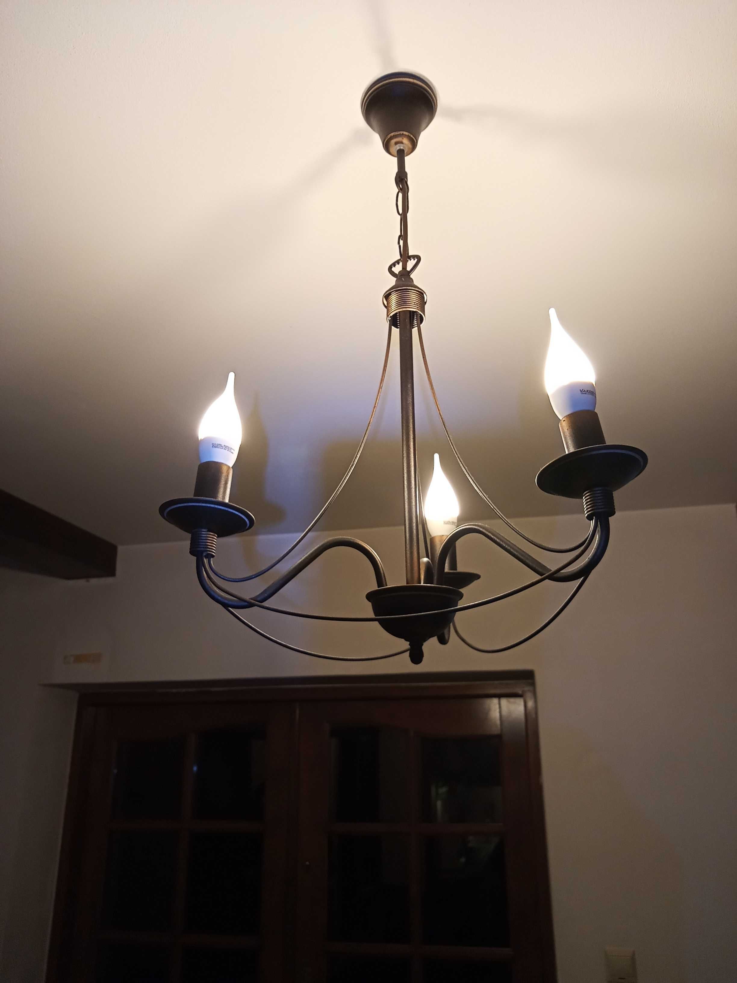 Lampa wisząca brązowo - złota
