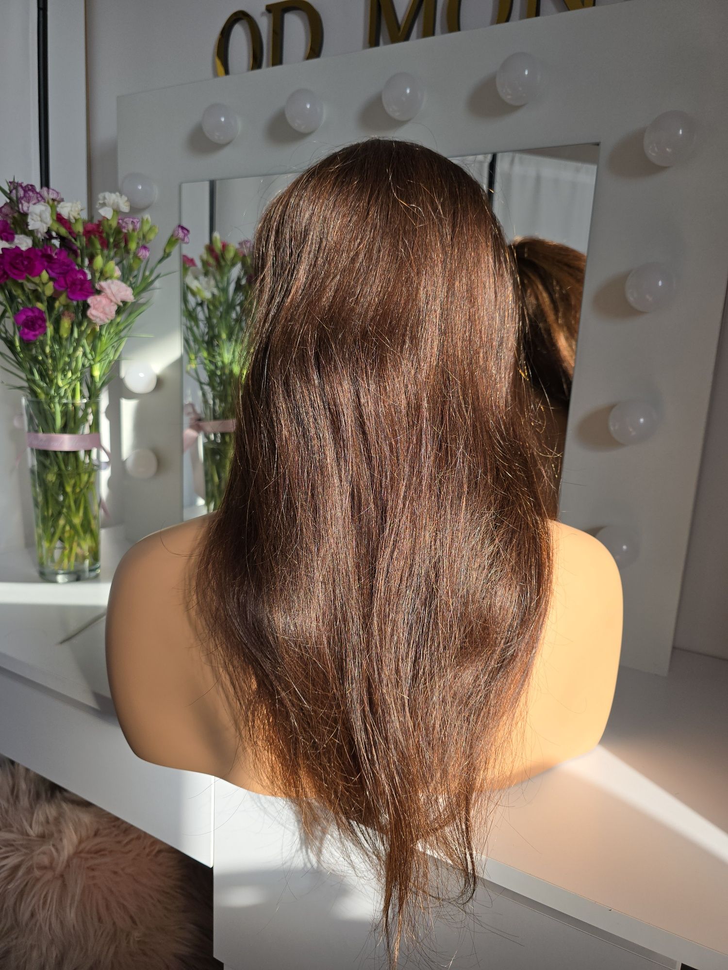 Topper tupet naturalny mikroskora brąz